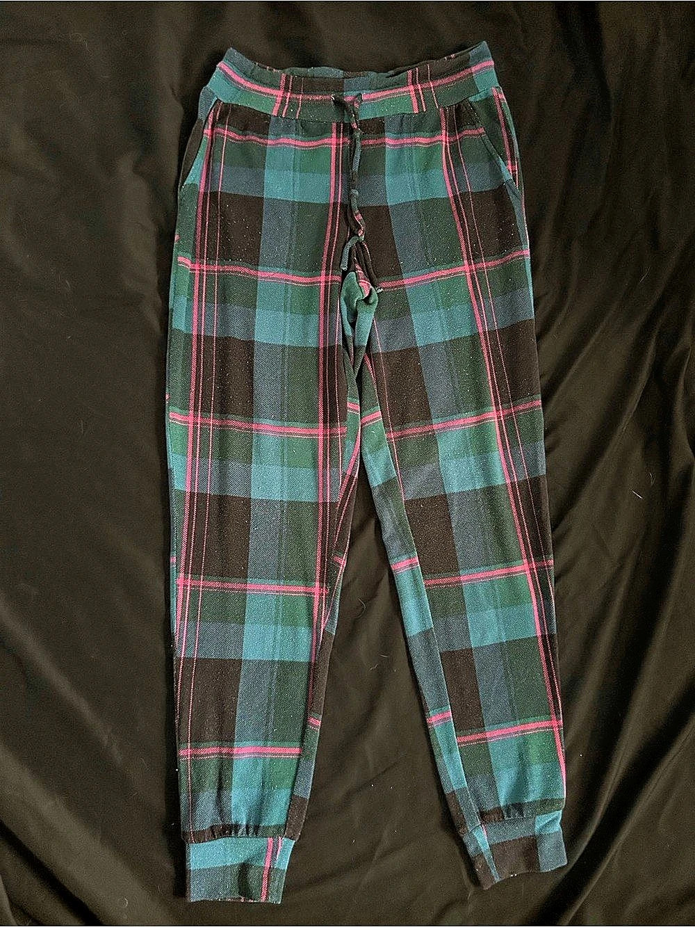 Soma Flannel Super Soft Pajama Pant Green & Black XS